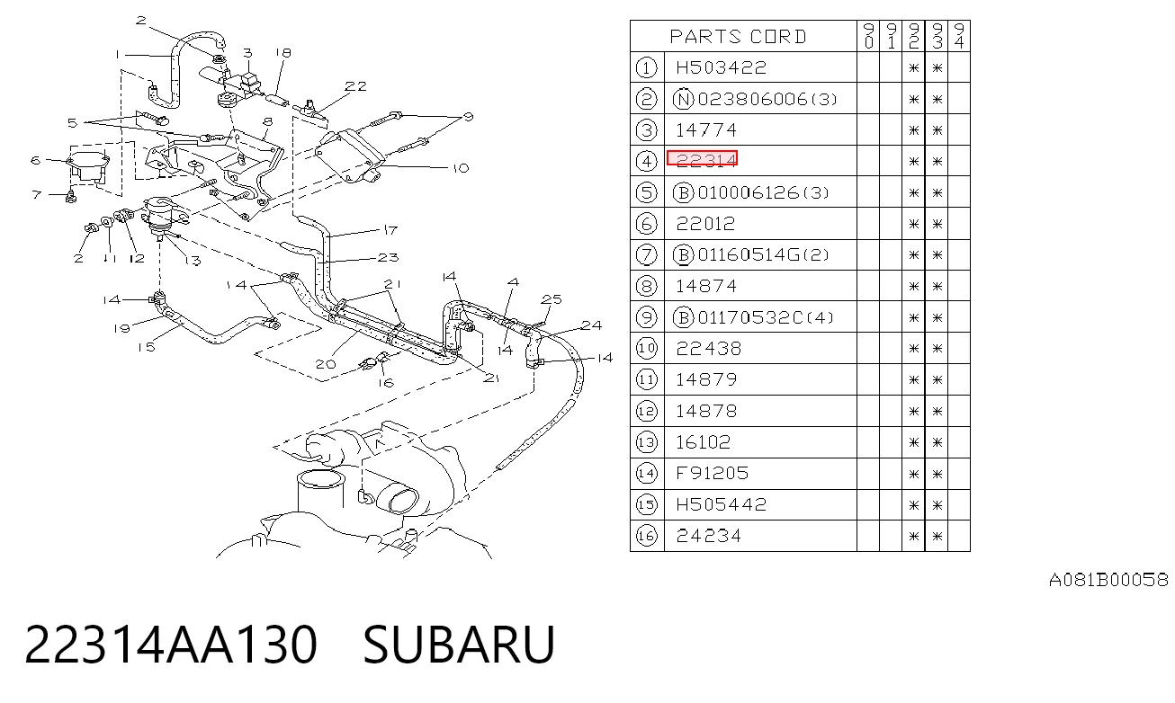 22314AA130 Subaru