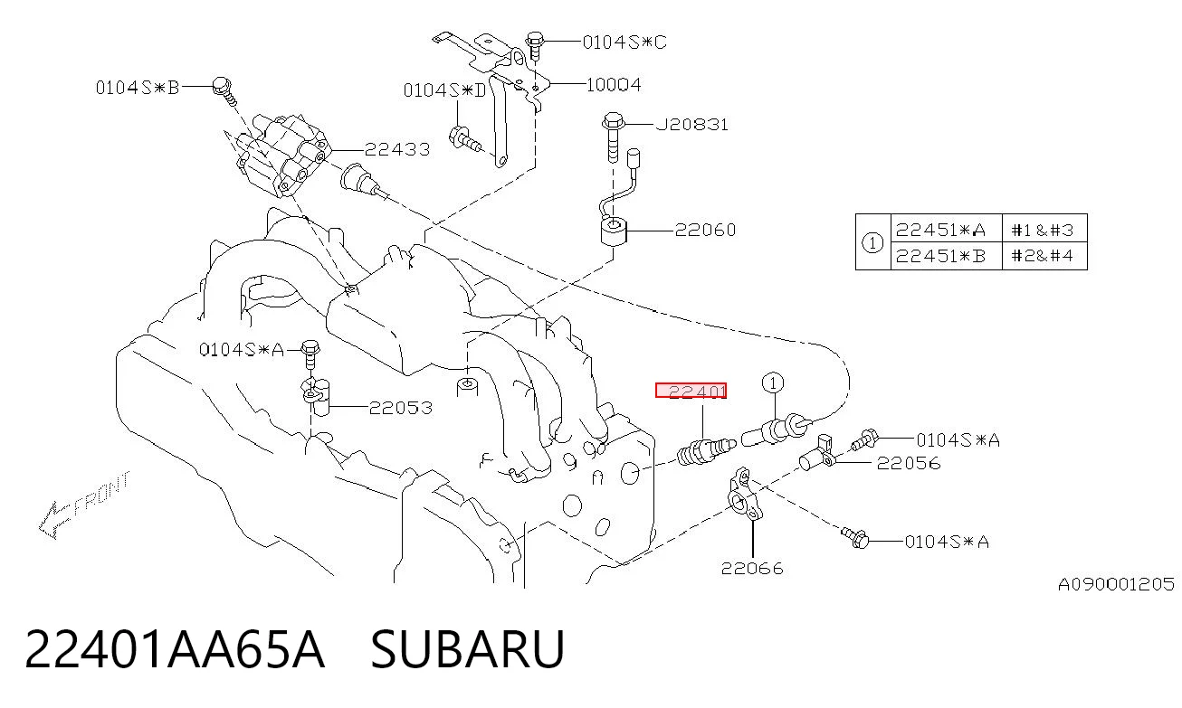22401AA65A Subaru Vela de ignição