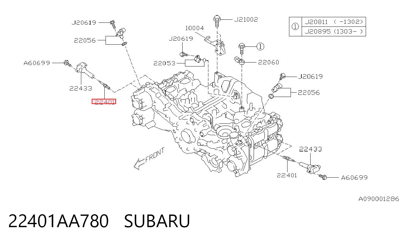 22401AA780 Subaru Vela de ignição