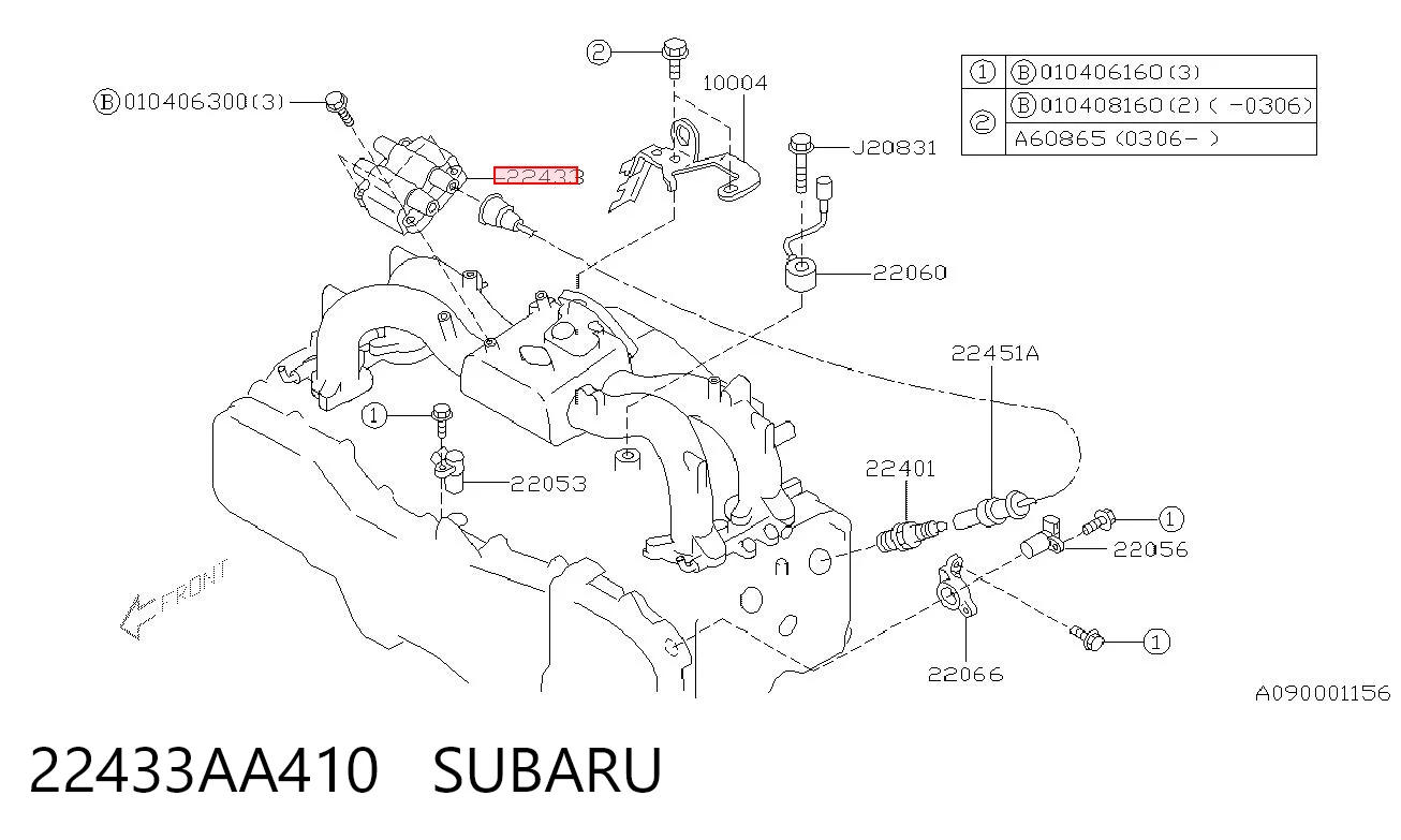 22433AA410 Subaru Bobina de ignição