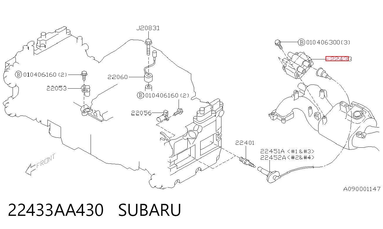 22433AA430 Subaru Bobina de ignição