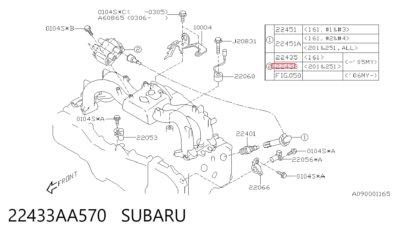 22433AA570 Subaru Bobina de ignição