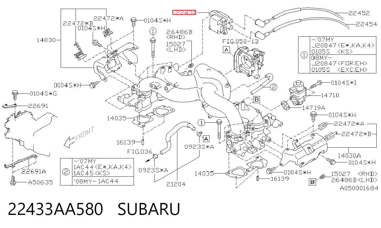 22433AA580 Subaru Bobina de ignição