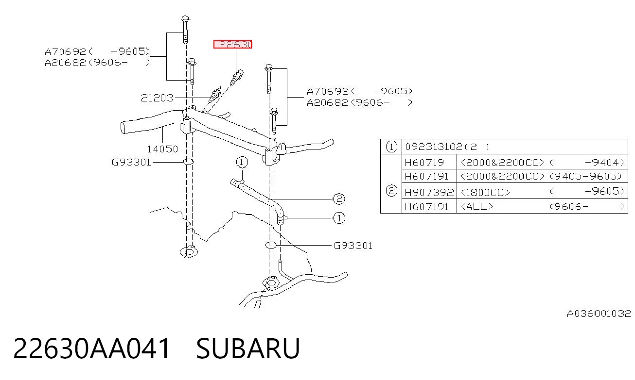 22630AA041 Subaru Sensor de temperatura do fluido de esfriamento