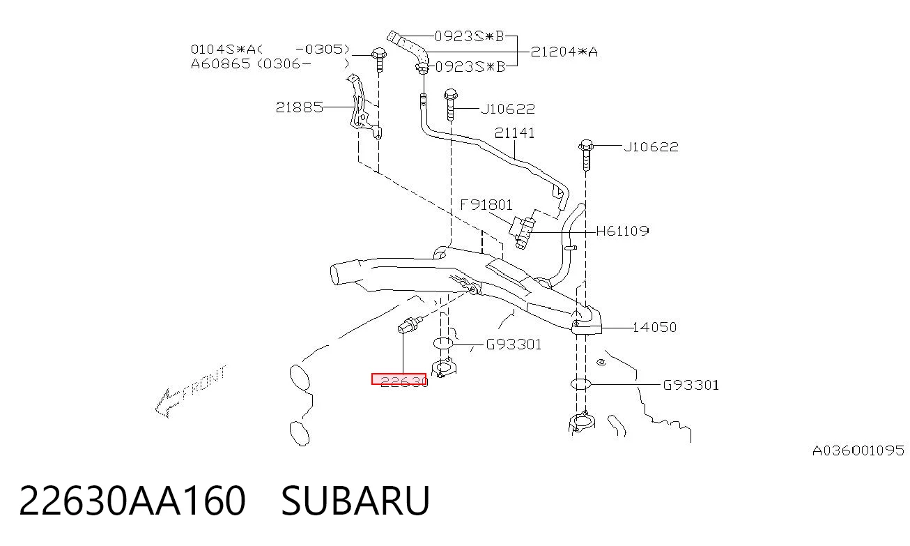22630AA160 Subaru Sensor de temperatura do fluido de esfriamento