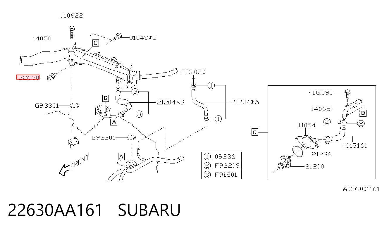 22630AA161 Subaru Sensor de temperatura do fluido de esfriamento
