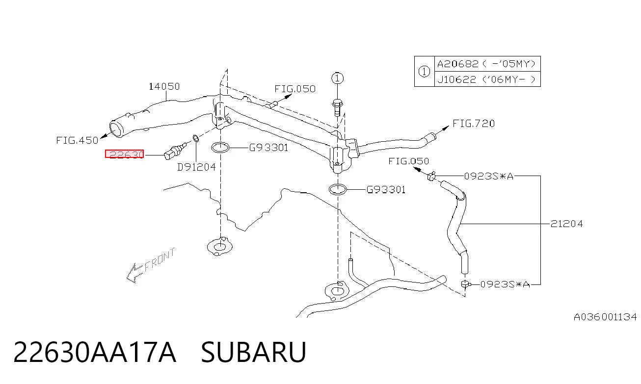 22630AA17A Subaru Sensor de temperatura do fluido de esfriamento
