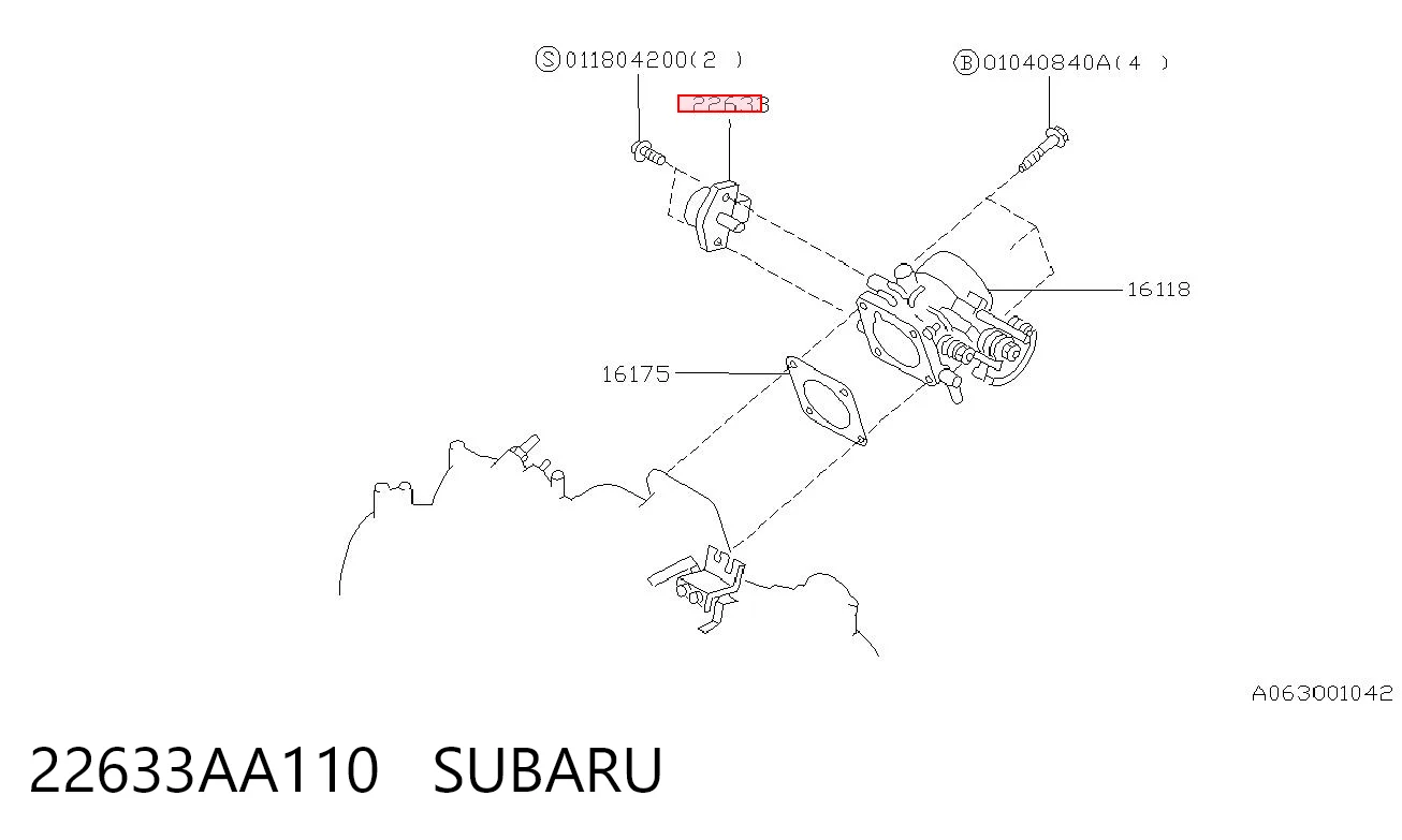 22633AA110 Subaru Sensor de posição da válvula de borboleta (potenciômetro)