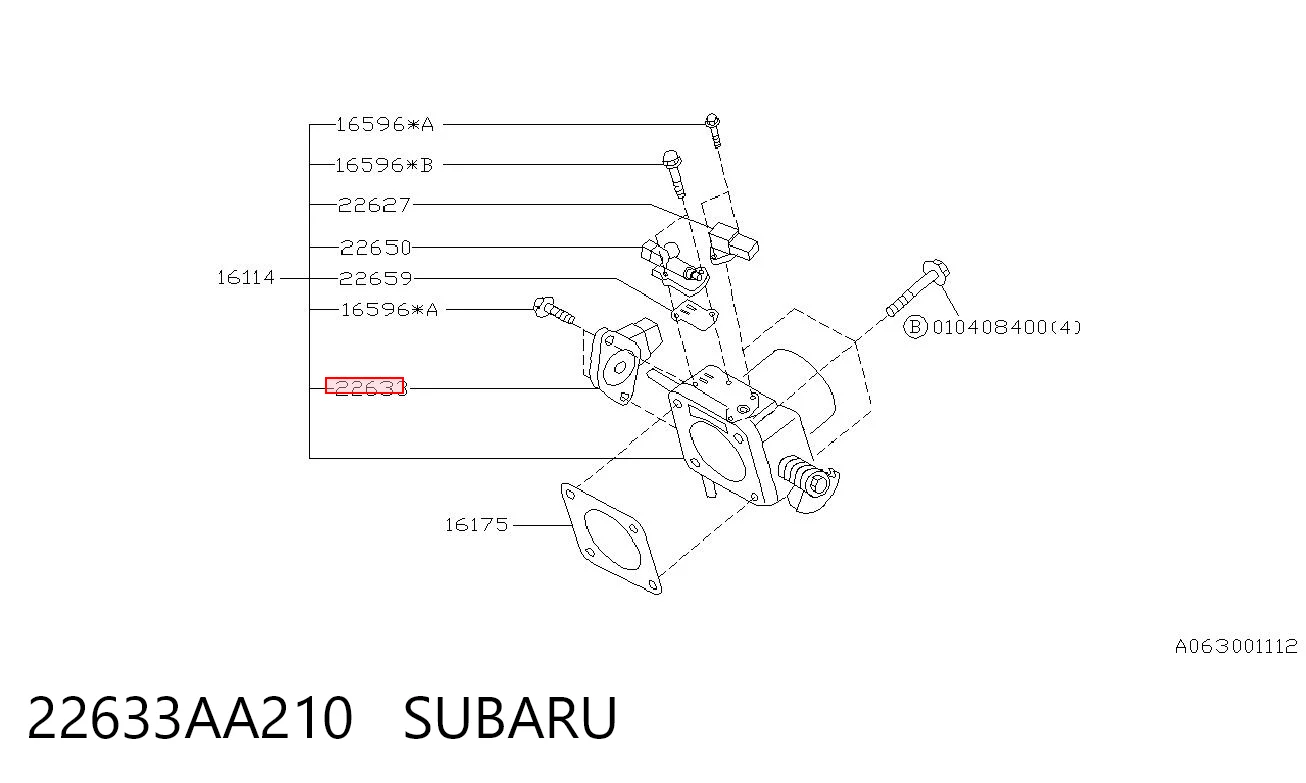 22633AA210 Subaru Sensor de posição da válvula de borboleta (potenciômetro)