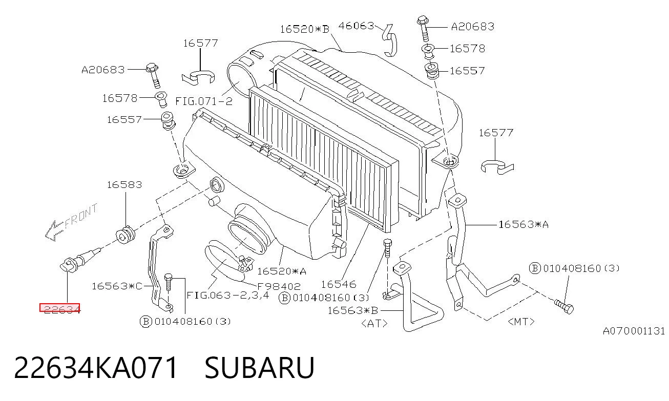 22634KA071 Subaru Sensor de temperatura da mistura de ar
