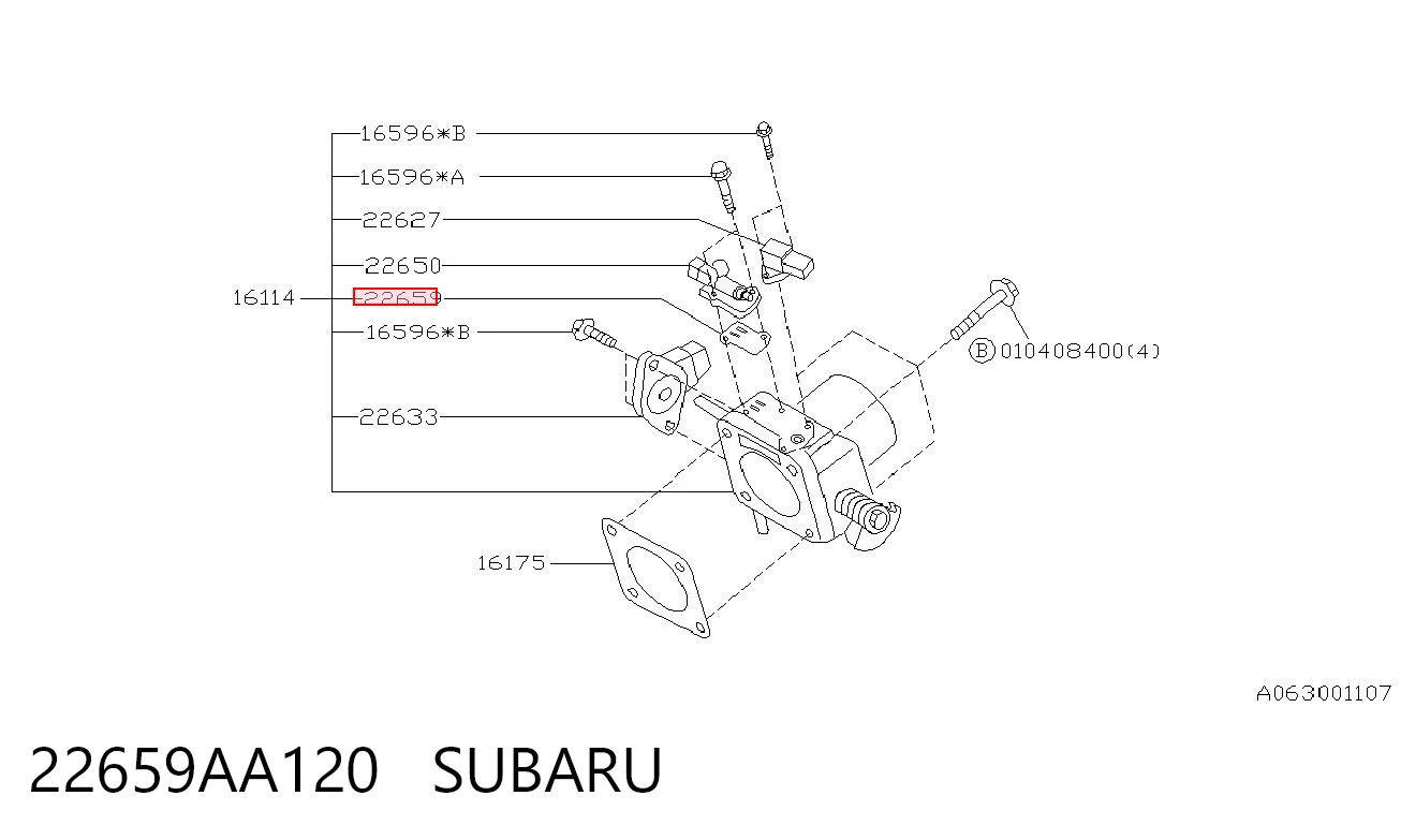 22659AA120 Subaru Vedante de válvula (de regulador) de marcha a vácuo