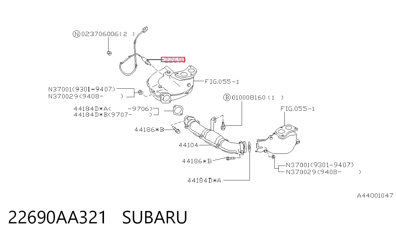 22690AA321 Subaru Sonda lambda, sensor de oxigênio