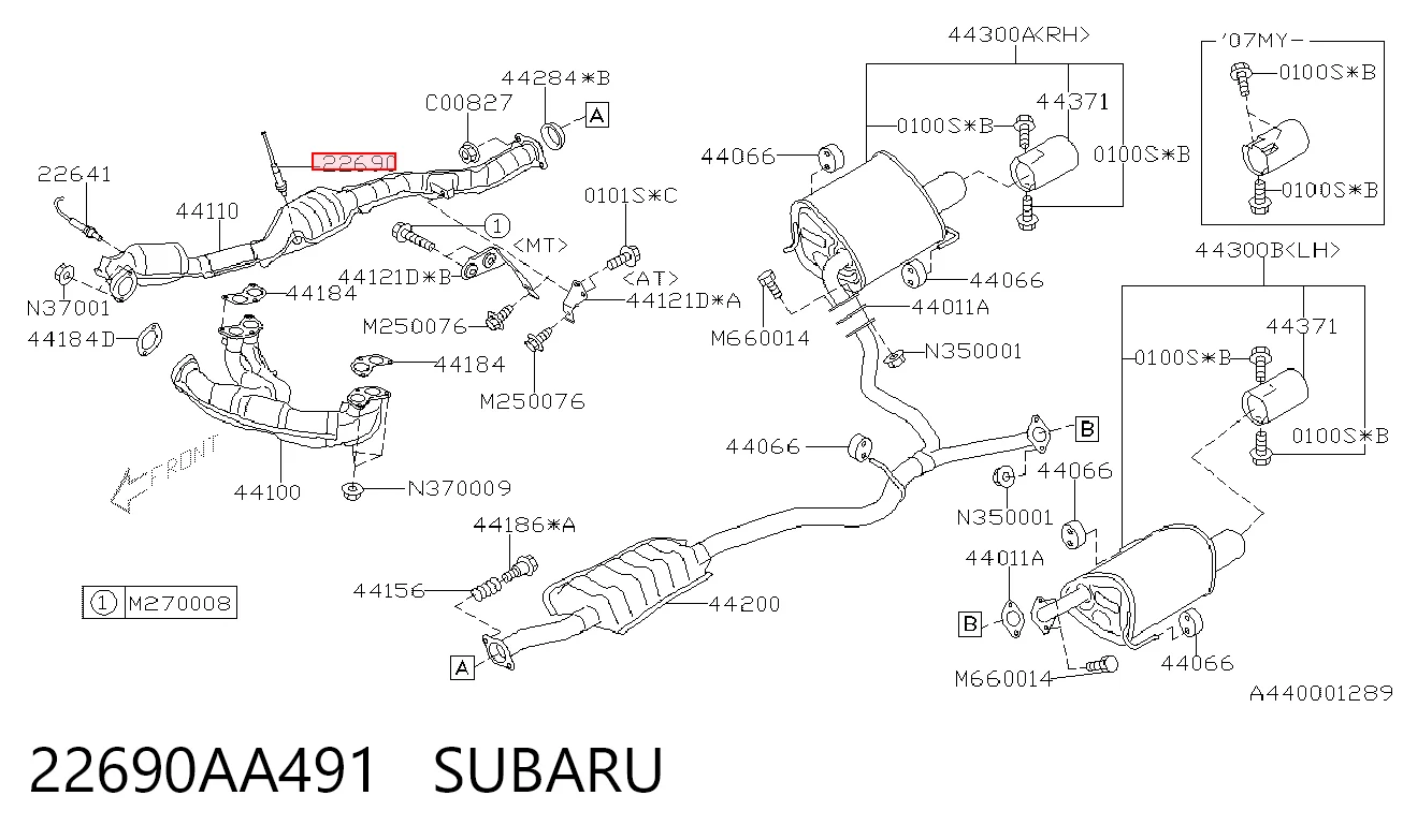 22690AA491 Subaru Sonda lambda, sensor de oxigênio