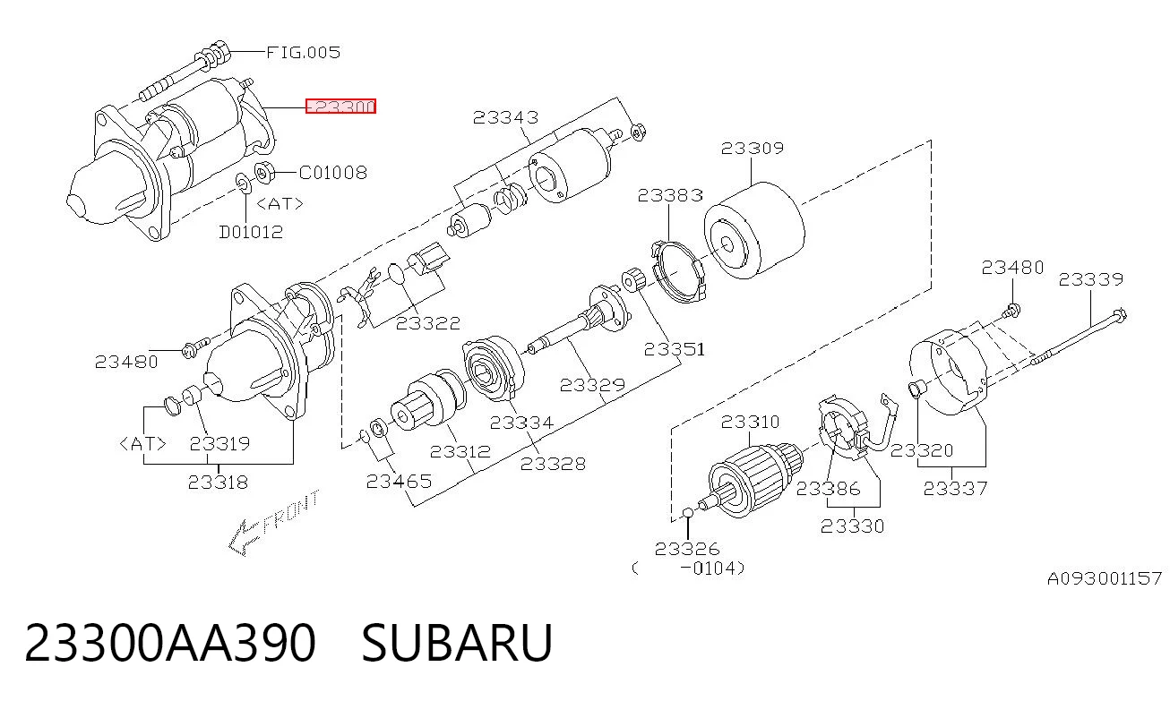 23300AA390 Subaru Motor de arranco
