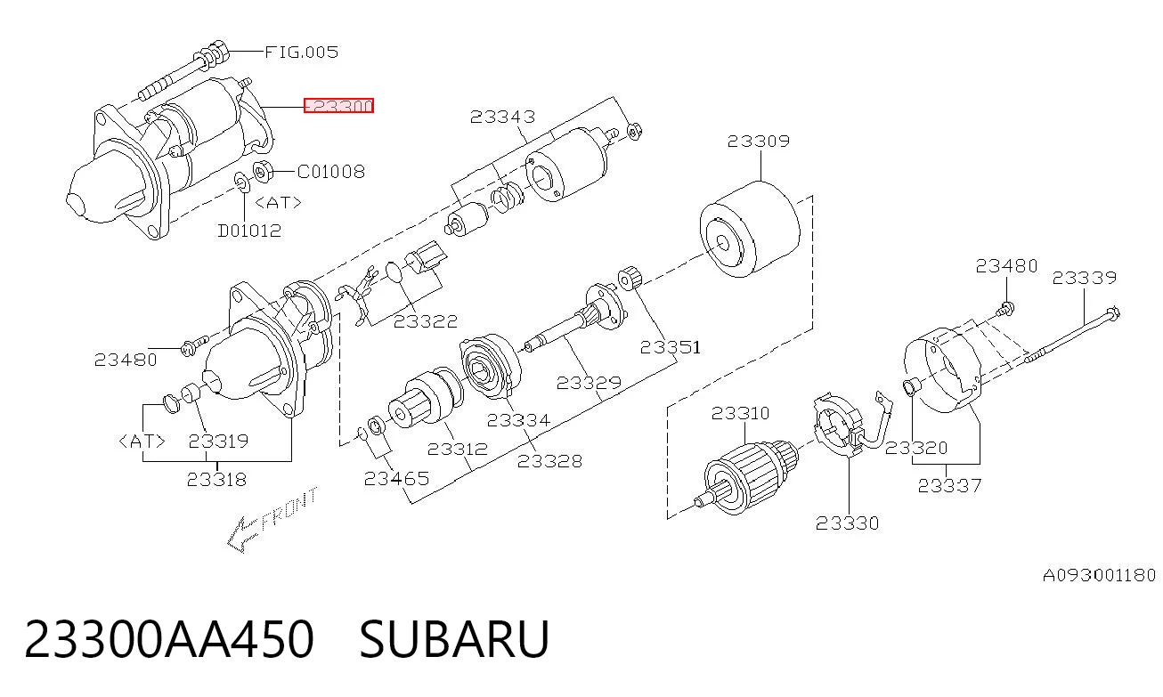 23300AA450 Subaru Motor de arranco
