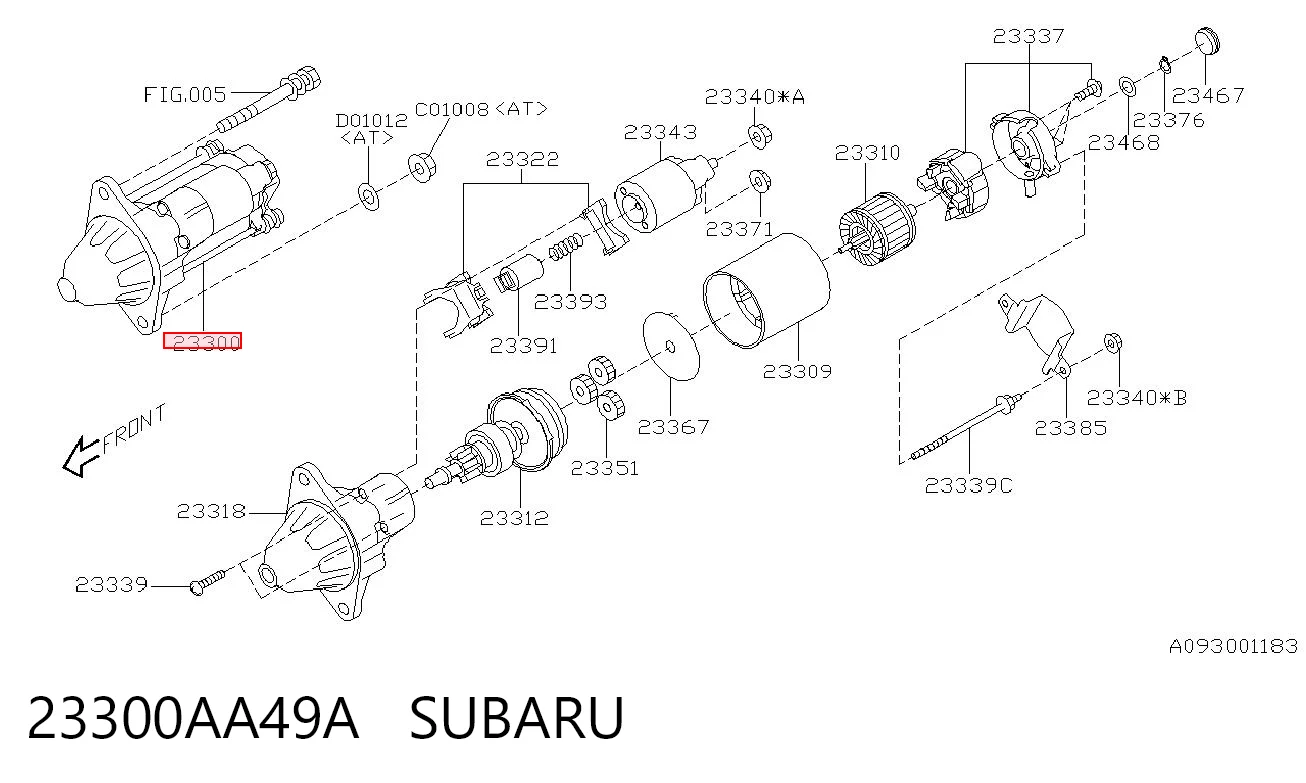 23300AA49A Subaru Motor de arranco