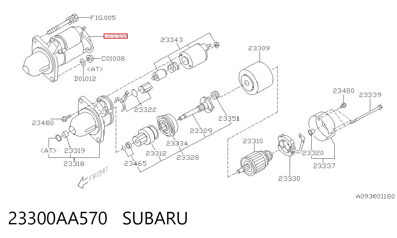 23300AA570 Subaru Motor de arranco