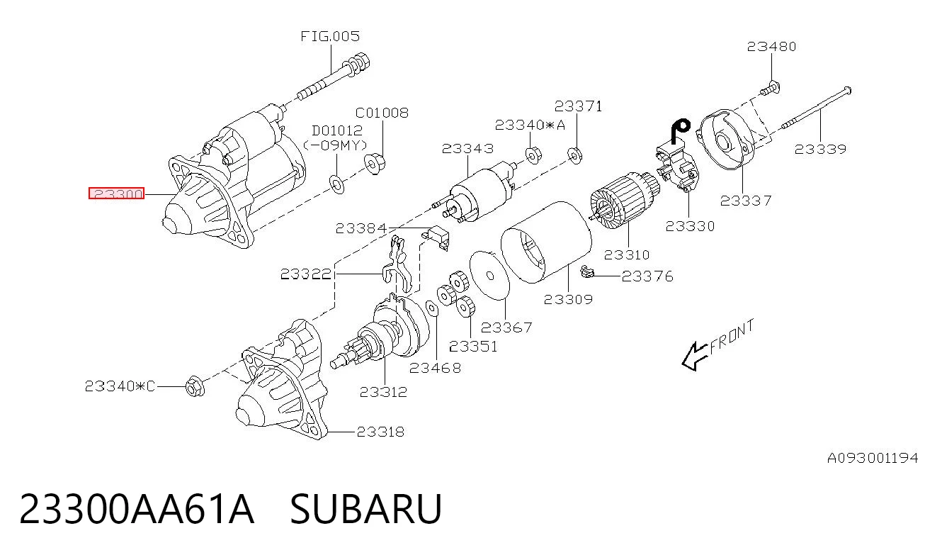 23300AA61A Subaru Motor de arranco