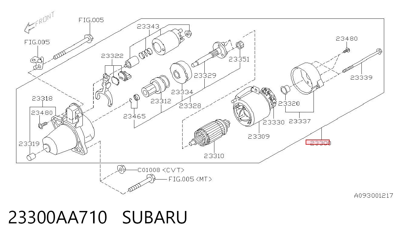 23300AA710 Subaru Motor de arranco