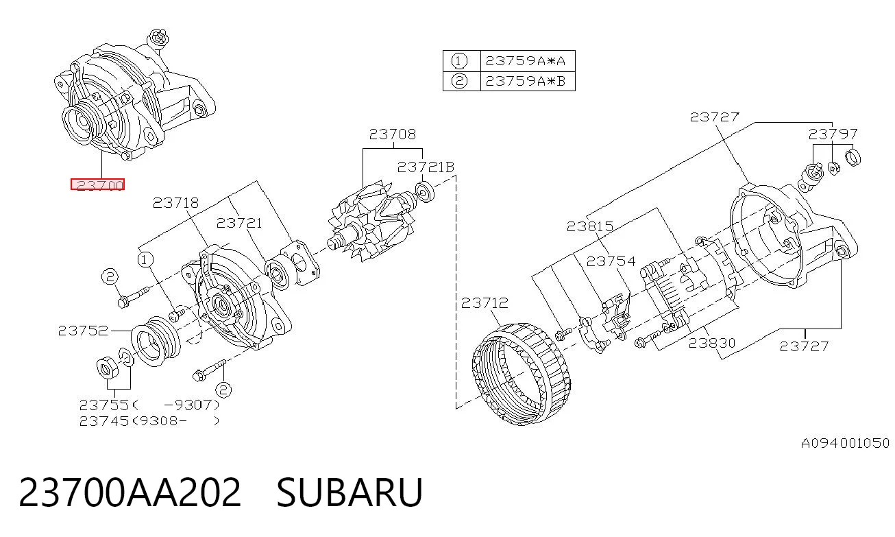 23700AA202 Subaru Gerador
