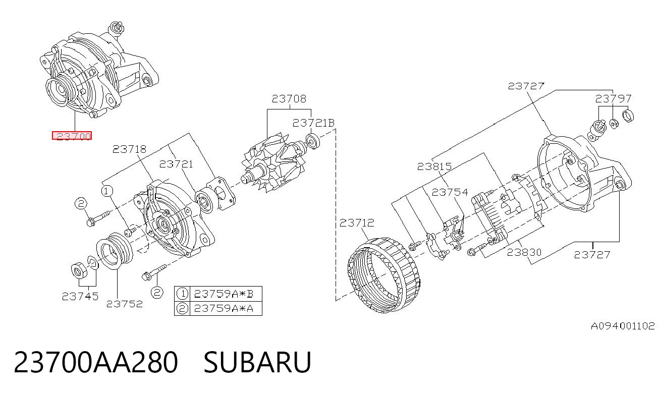 23700AA280 Subaru Gerador