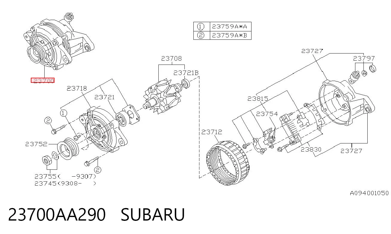 23700AA290 Subaru Gerador