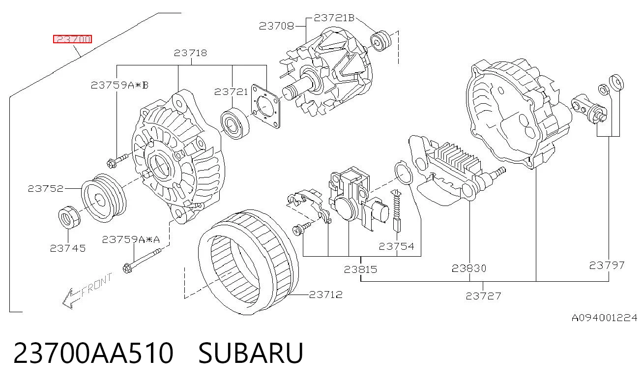 23700AA510 Subaru Gerador