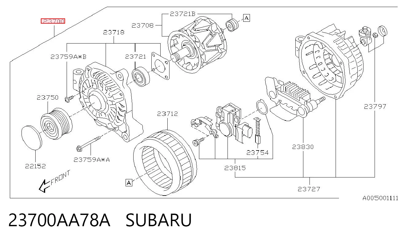 23700AA78A Subaru Gerador