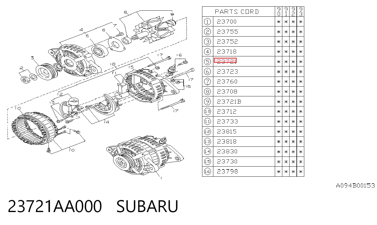 Rolamento do gerador para Skoda SuperB 3U4