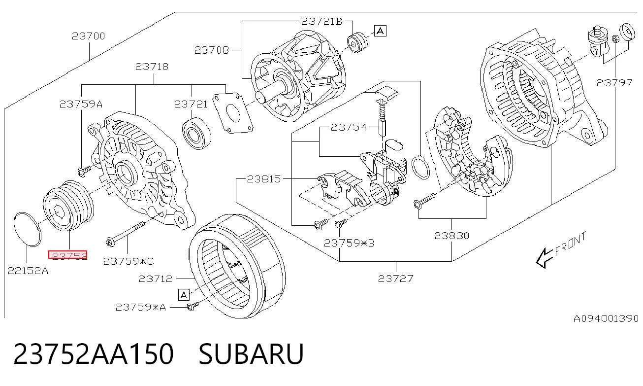 23752AA150 Subaru Polia do gerador
