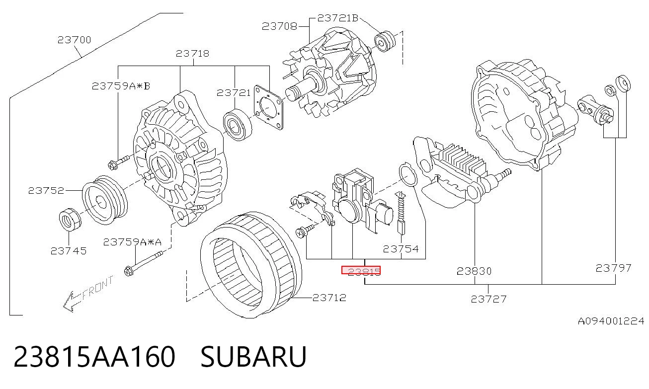 23815AA160 Subaru Relê-regulador do gerador (relê de carregamento)