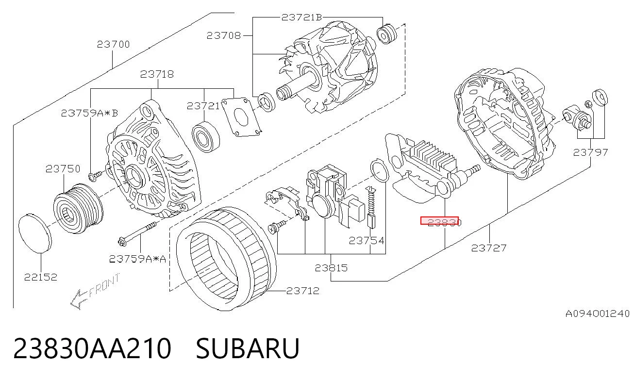 Compre Eixo de diodos do gerador Subaru Forester 3