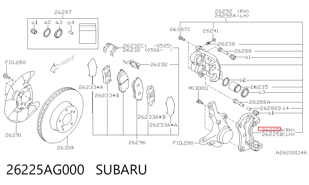 Kit de reparação de suporte do freio dianteiro para Subaru Impreza GH