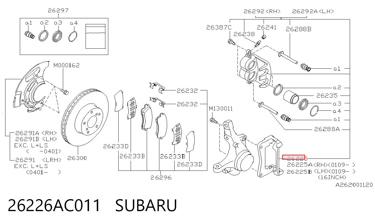 26226AC011 Subaru 