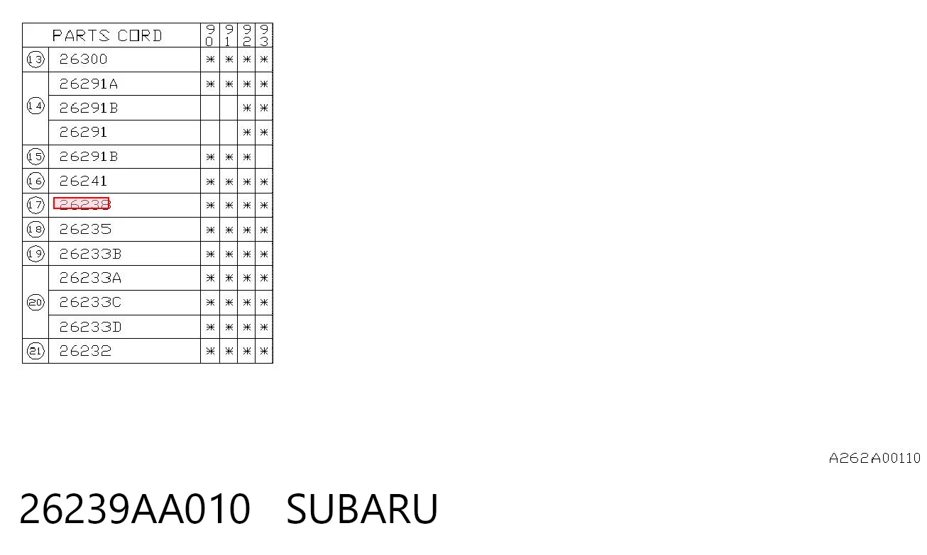 26239AA010 Subaru