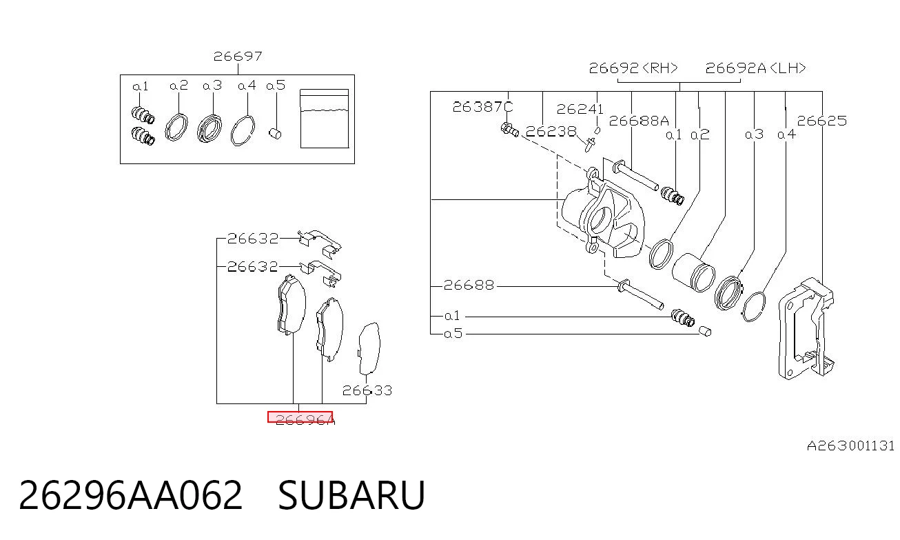 Sapatas do freio traseiras de disco para Subaru Legacy BC