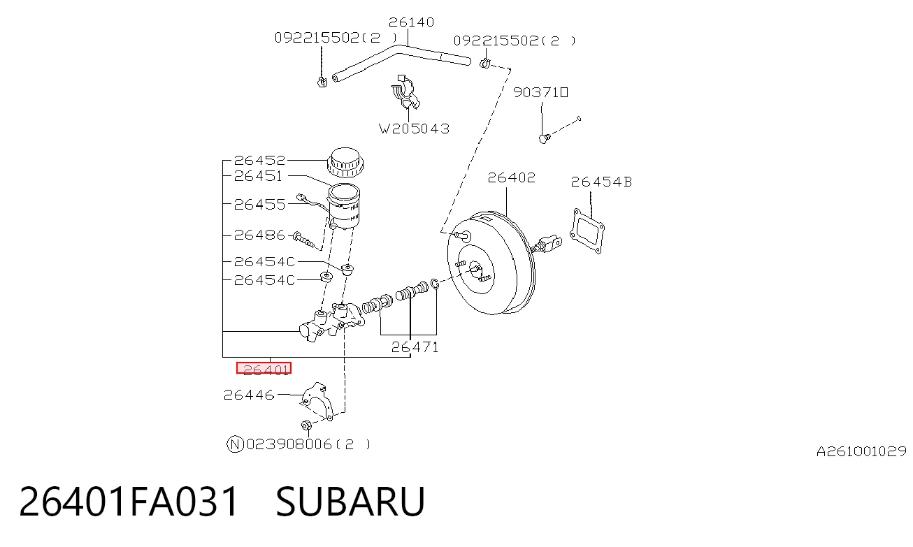 Cilindro mestre do freio Subaru Impreza I GC ao melhor preço