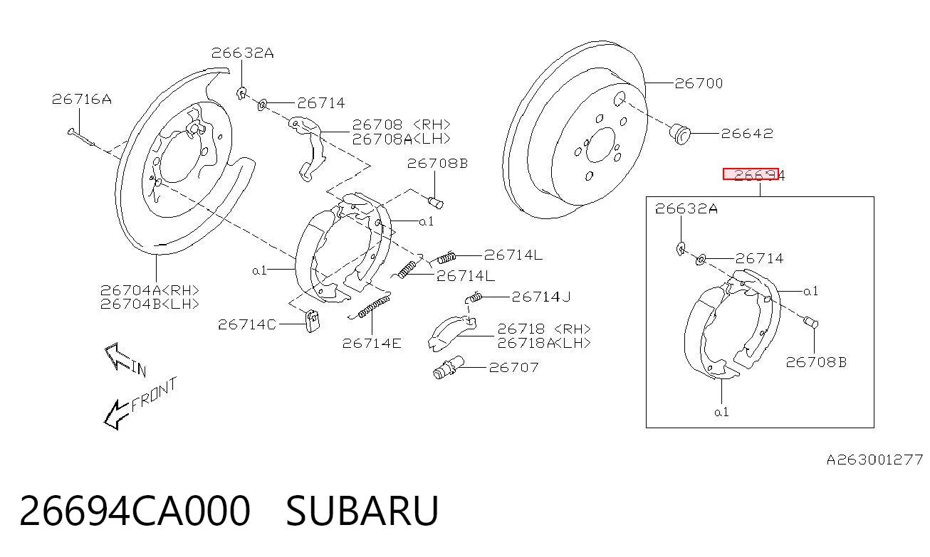 Sapatas do freio de estacionamento para Mitsubishi ASX GA