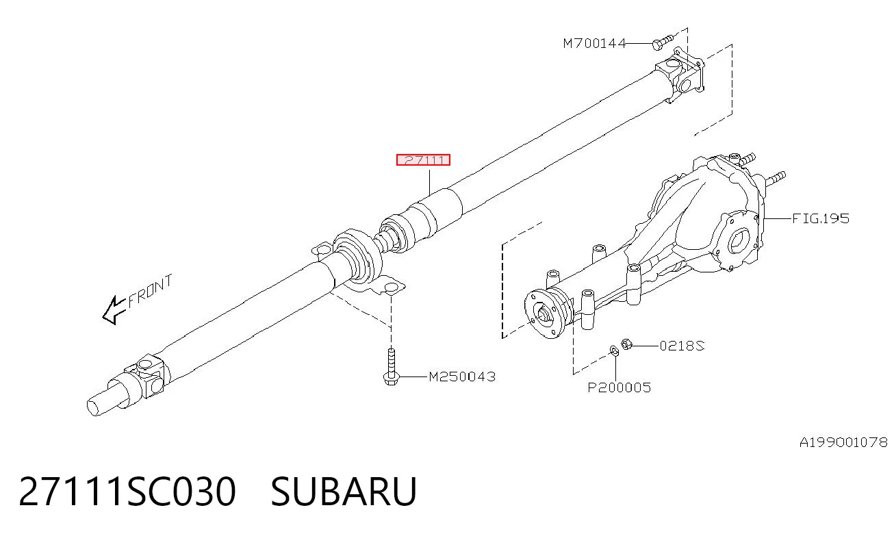27111SC030 Subaru Junta universal traseira montada