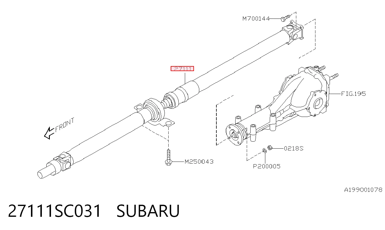 27111SC031 Subaru Junta universal traseira montada