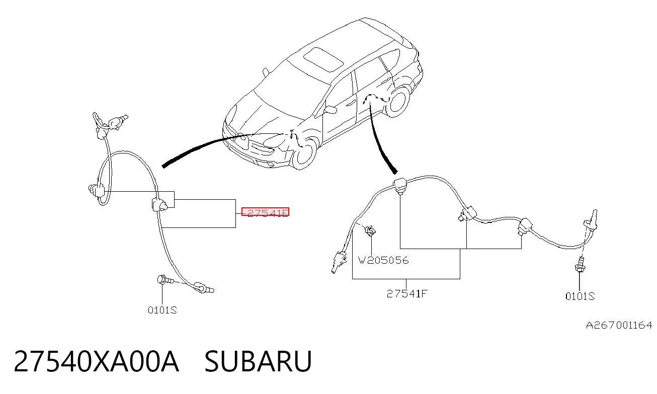 27540XA00A Subaru Sensor dianteiro de ABS