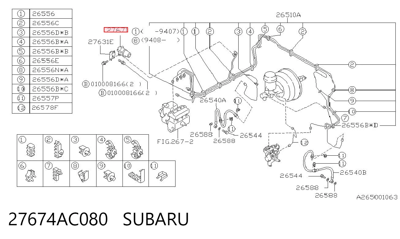 Válvula PCV de ventilação dos gases de cárter Subaru Legacy II BD, BG ao melhor preço
