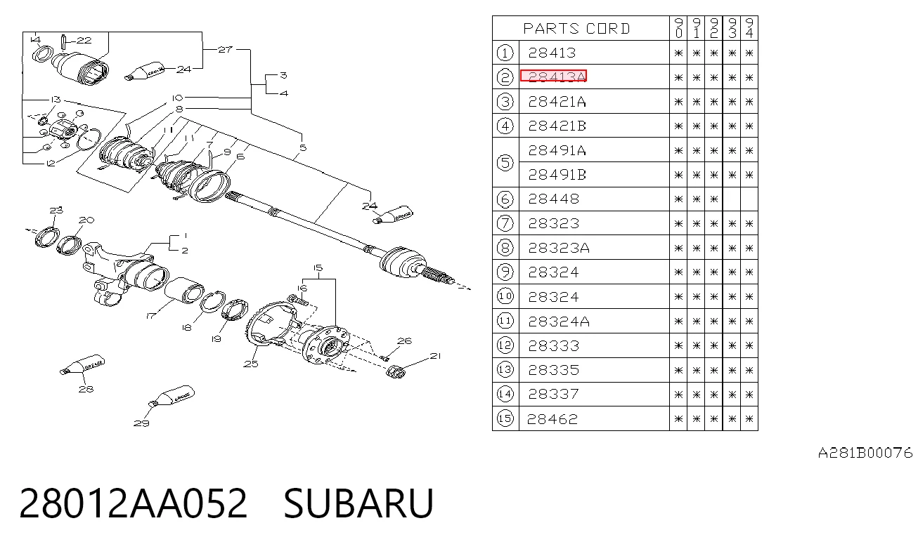 28012AA052 Subaru