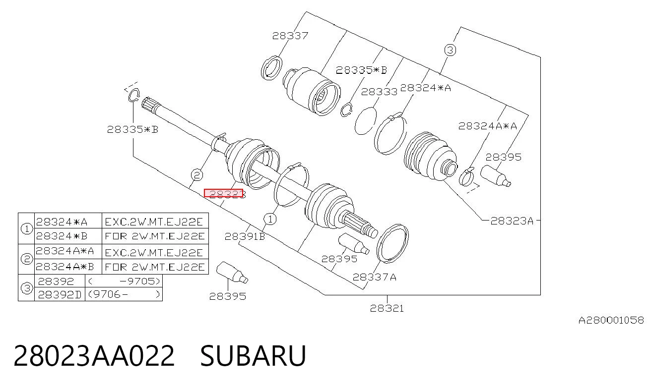 28023AA022 Subaru
