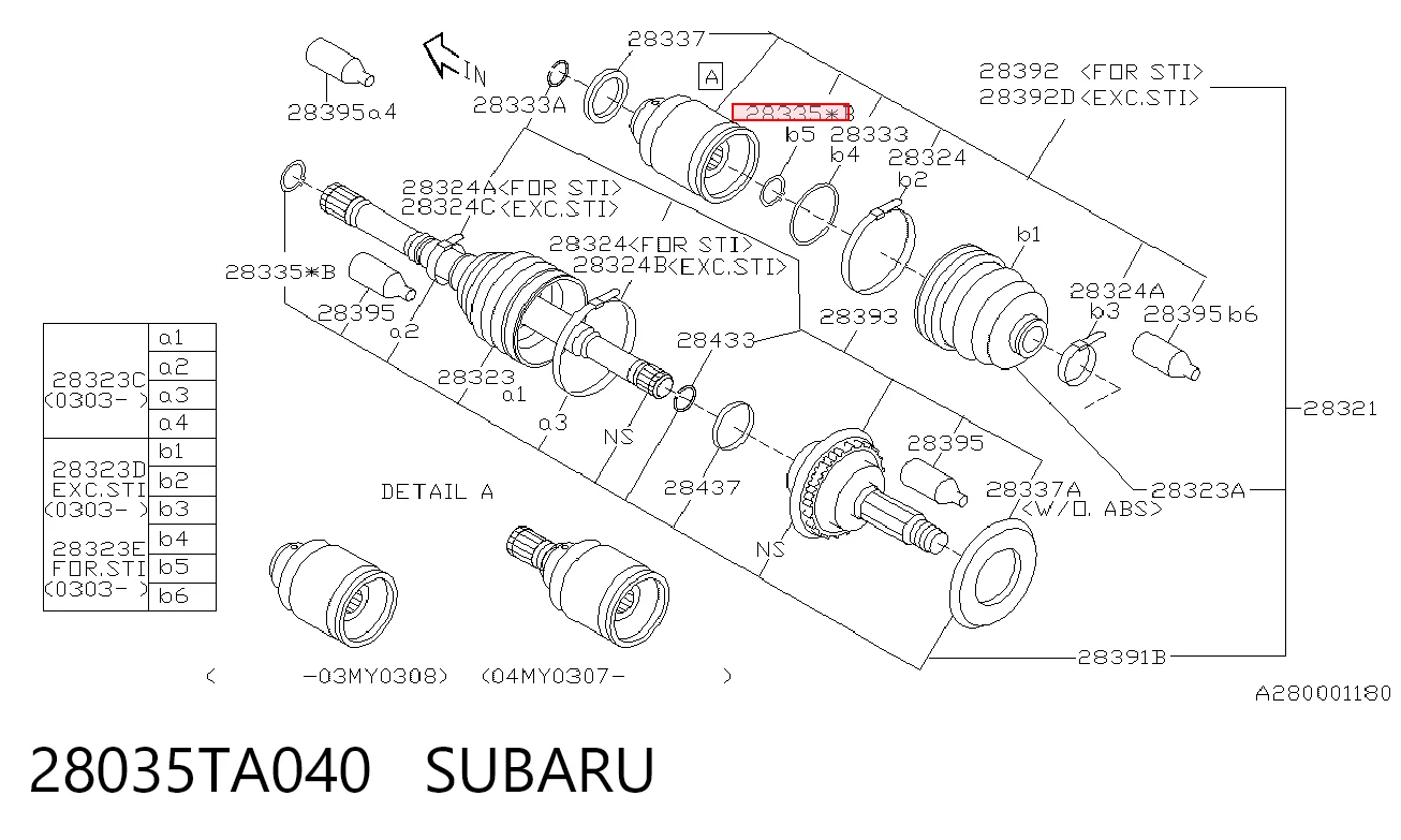 28035TA040 Subaru