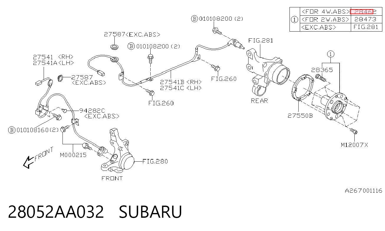  Cubo traseiro Subaru Legacy II sedan (BD, BG) (1994 - 1999) II