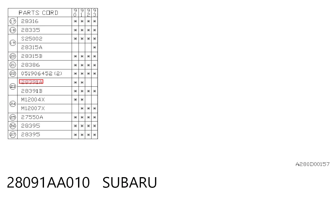 28091AA010 Subaru