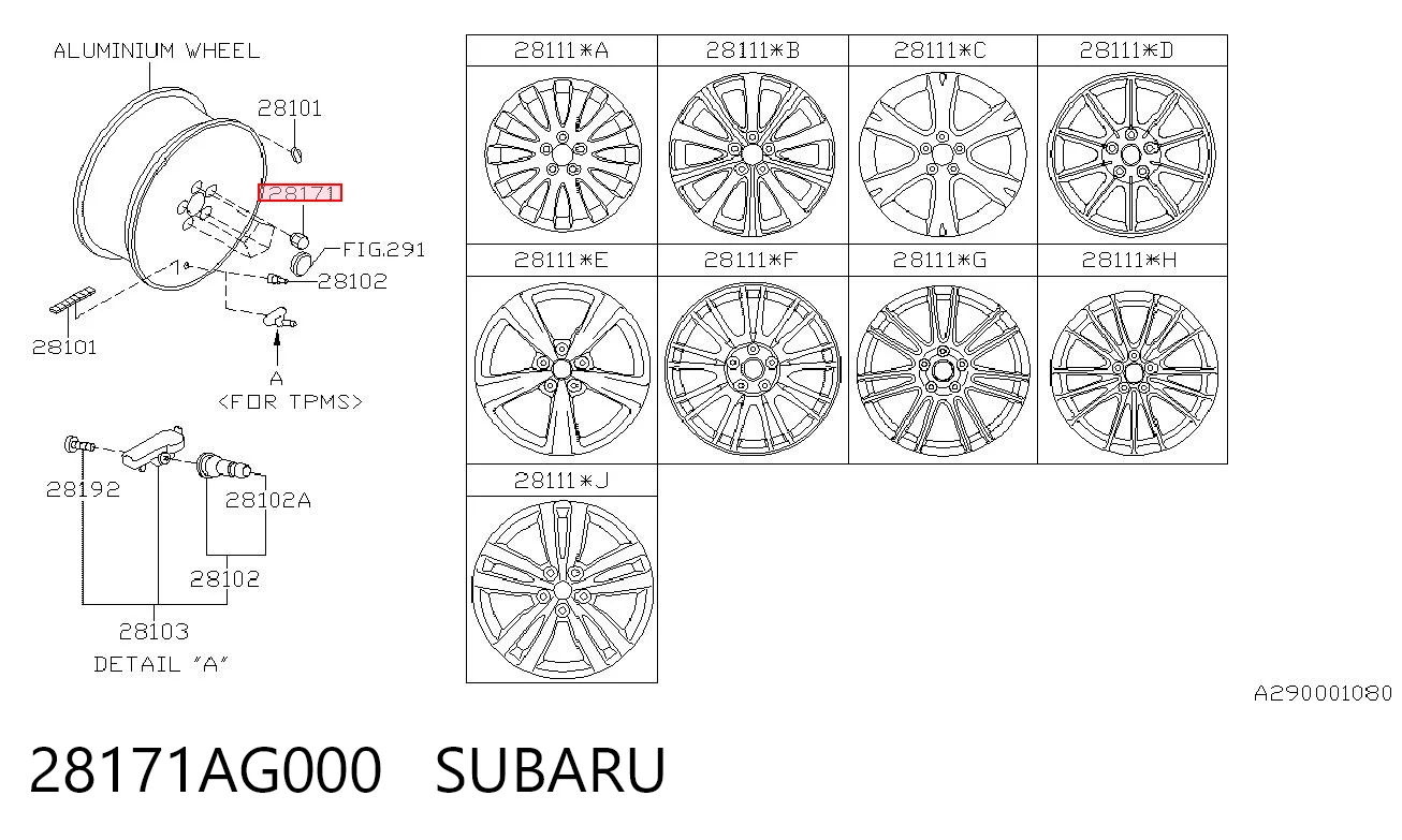  Porca de roda Subaru Impreza III hatchback (GH) (2007 - 2011) III