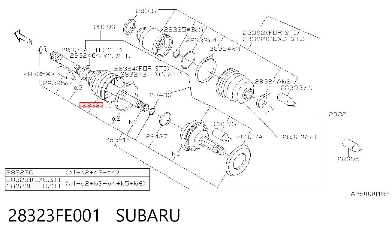 28323FE001 Subaru