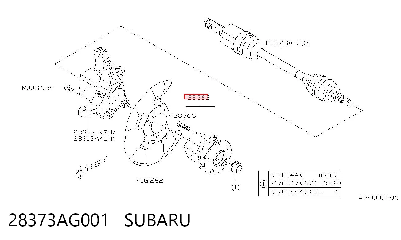28373AG001 Subaru Cubo dianteiro